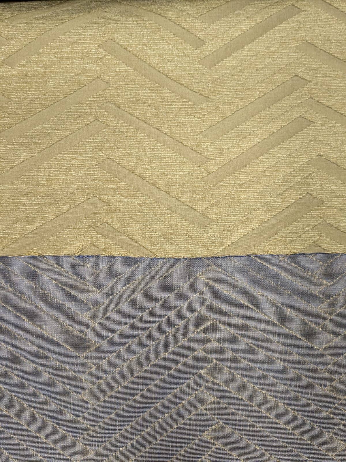 Lee Jofa Nehri Silk Chenille Ochre Herringbone Gold Purple chevron MSRP USD236/y