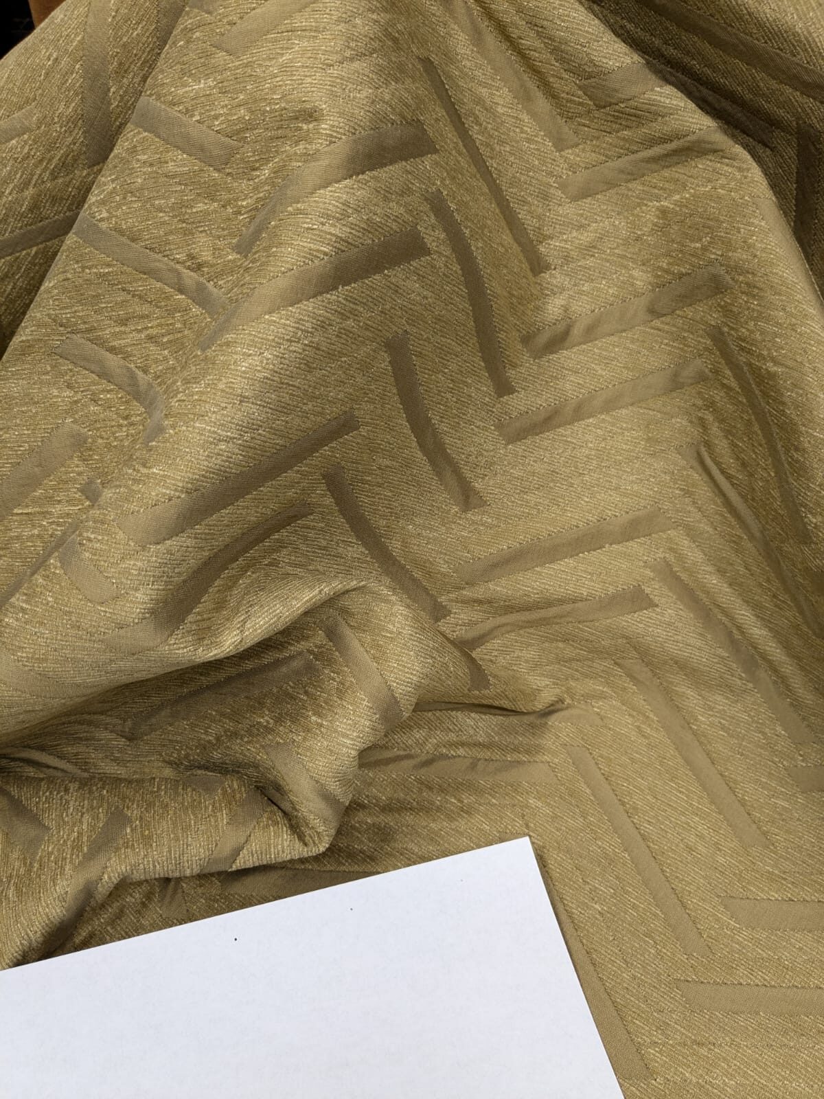 Lee Jofa Nehri Silk Chenille Ochre Herringbone Gold Purple chevron MSRP USD236/y