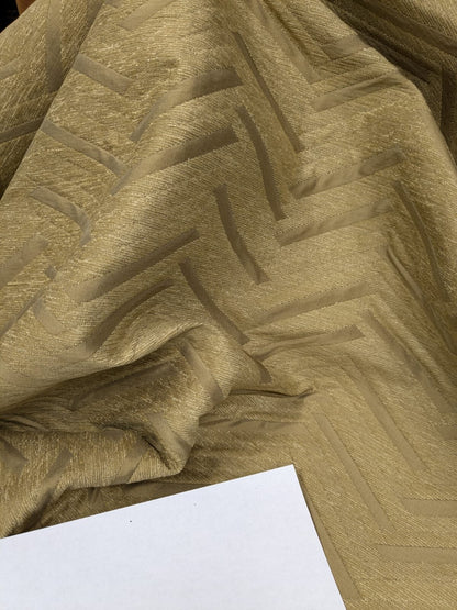 Lee Jofa Nehri Silk Chenille Ochre Herringbone Gold Purple chevron MSRP USD236/y