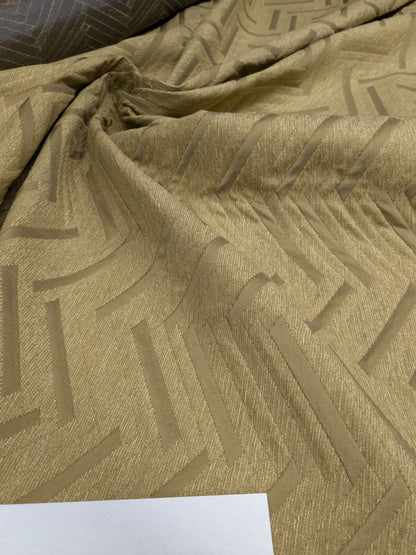 Lee Jofa Nehri Silk Chenille Ochre Herringbone Gold Purple chevron MSRP USD236/y