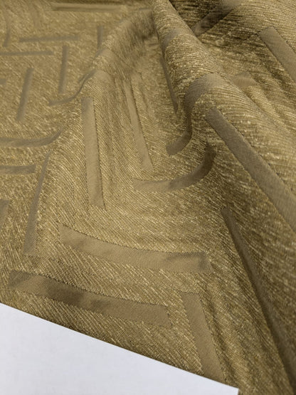 Lee Jofa Nehri Silk Chenille Ochre Herringbone Gold Purple chevron MSRP USD236/y