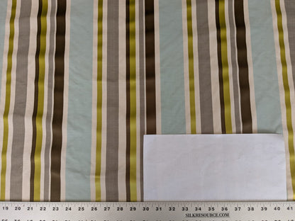 Scalamandre Tango Aqua/Multi Blue Green Rainbow Stripe 100% Silk Jacquard MSRP USD 324/y
