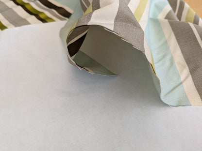 Scalamandre Tango Aqua/Multi Blue Green Rainbow Stripe 100% Silk Jacquard MSRP USD 324/y