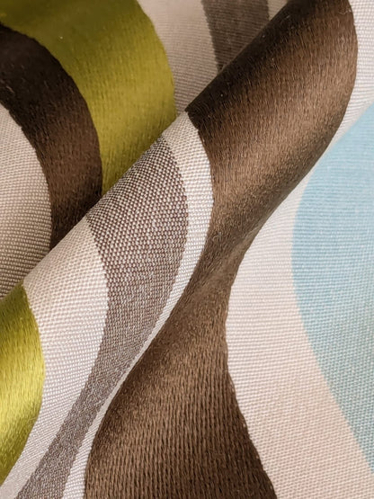 Scalamandre Tango Aqua/Multi Blue Green Rainbow Stripe 100% Silk Jacquard MSRP USD 324/y