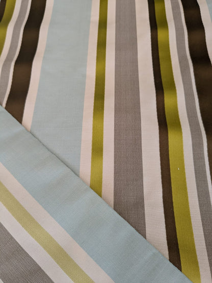 Scalamandre Tango Aqua/Multi Blue Green Rainbow Stripe 100% Silk Jacquard MSRP USD 324/y