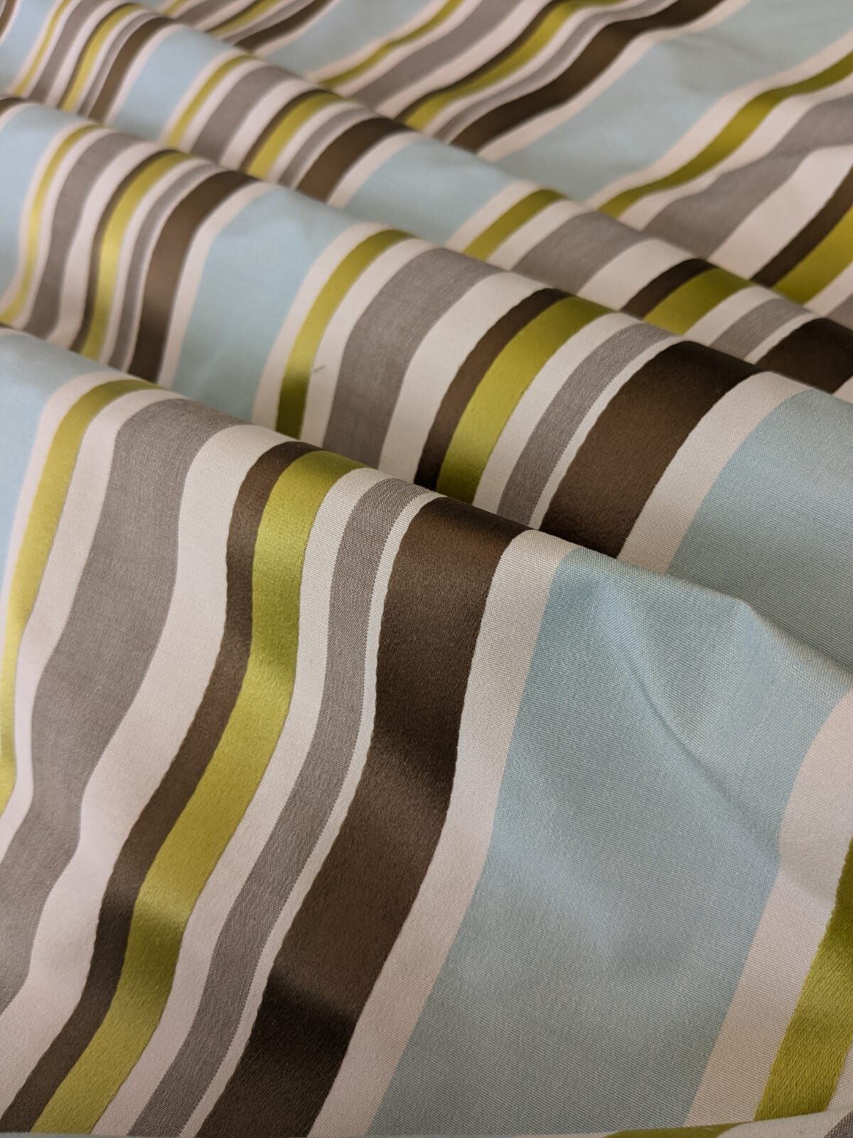 Scalamandre Tango Aqua/Multi Blue Green Rainbow Stripe 100% Silk Jacquard MSRP USD 324/y