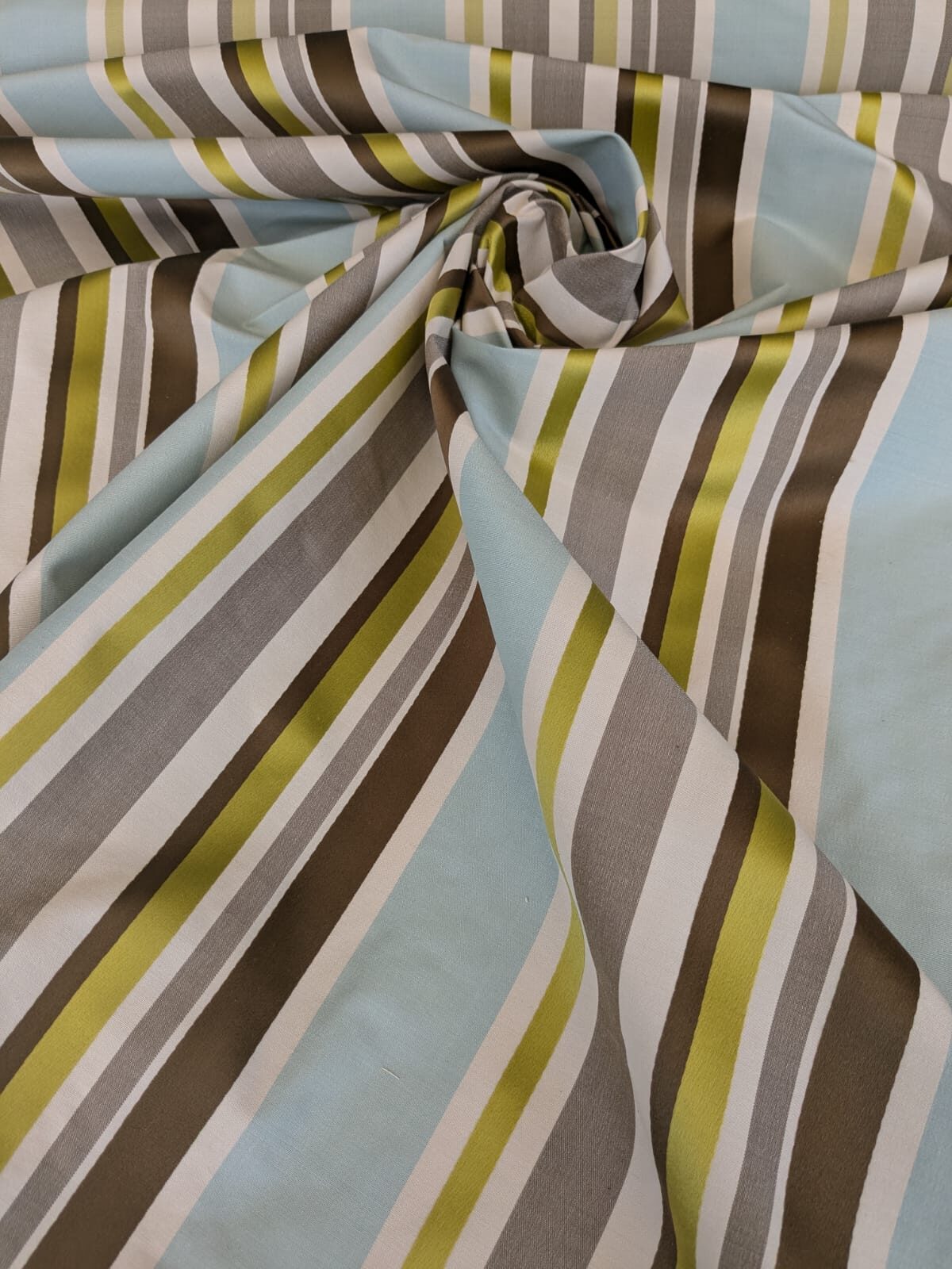 Scalamandre Tango Aqua/Multi Blue Green Rainbow Stripe 100% Silk Jacquard MSRP USD 324/y