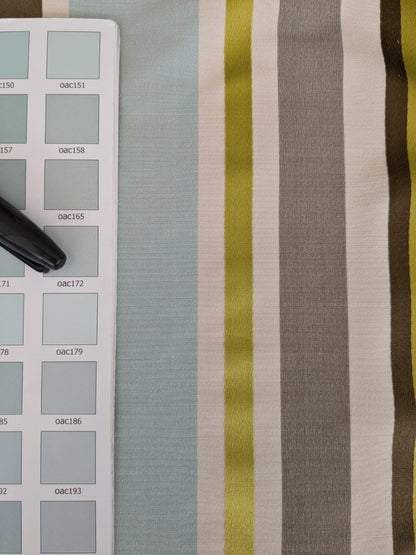 Scalamandre Tango Aqua/Multi Blue Green Rainbow Stripe 100% Silk Jacquard MSRP USD 324/y