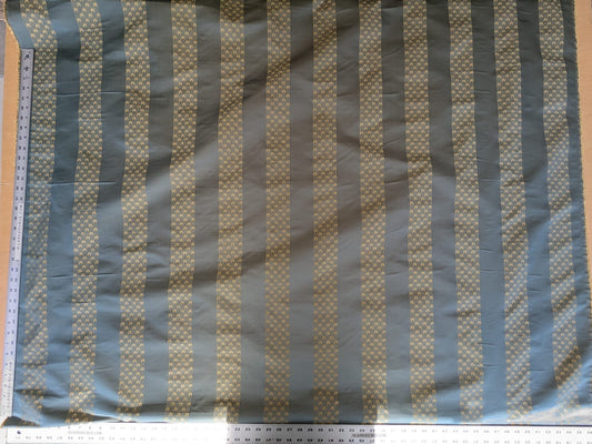 By Yard Scalamandre Caridessa Blue And Gold Yellow Stripe Melodic Silk Jacquard MSRP USD 236/Y