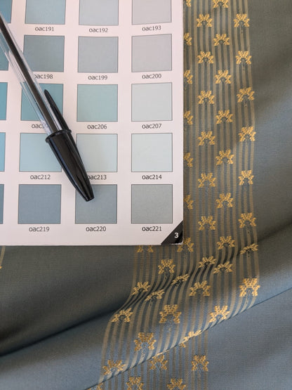 By Yard Scalamandre Caridessa Blue And Gold Yellow Stripe Melodic Silk Jacquard MSRP USD 236/Y