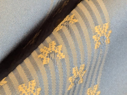 By Yard Scalamandre Caridessa Blue And Gold Yellow Stripe Melodic Silk Jacquard MSRP USD 236/Y