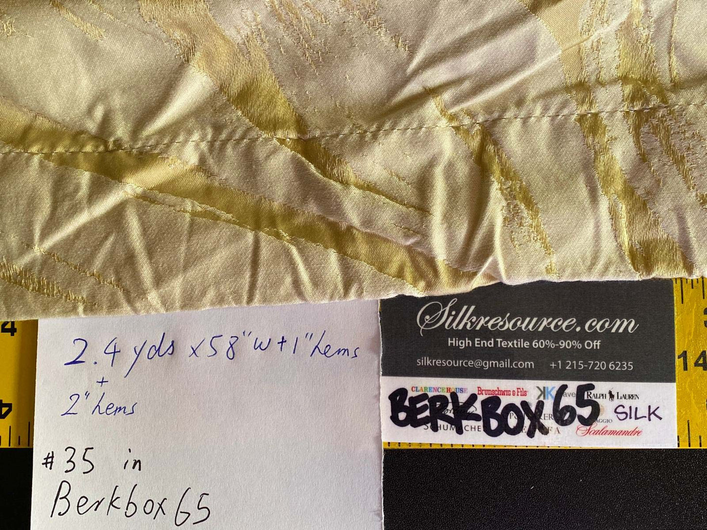 35 Berkbox65 Scalamandre Fonthill Duquette in Meringue Light Banana Yellow 2.4yards x 58"Wide