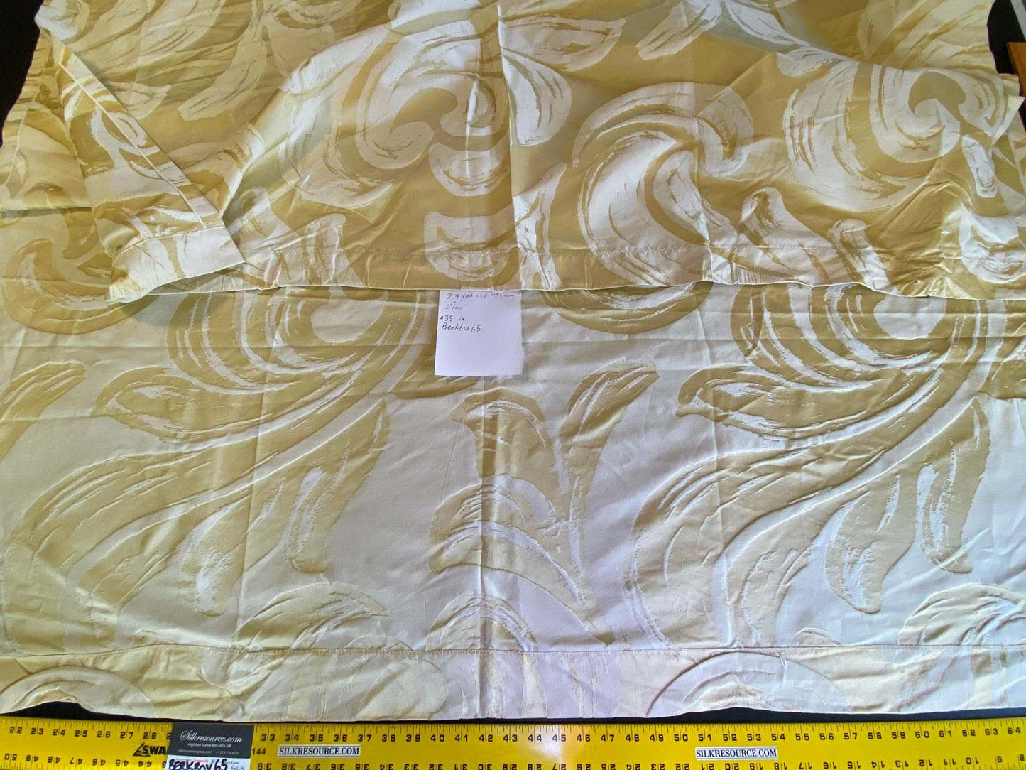 35 Berkbox65 Scalamandre Fonthill Duquette in Meringue Light Banana Yellow 2.4yards x 58"Wide