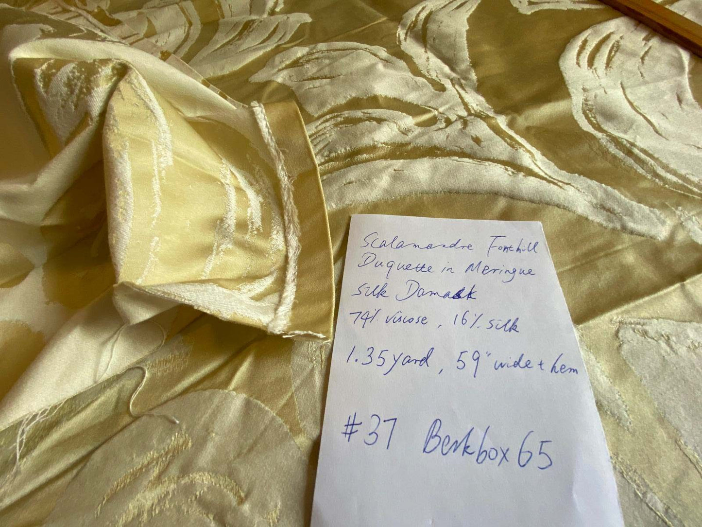 37 Berkbox65 Scalamandre Fonthill Duquette in Meringue Light Banana Yellow 1.35yards x 59"Wide MSRP USD 284/y
