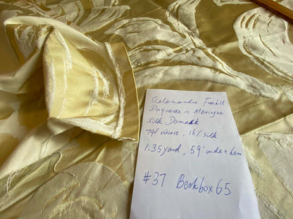 37 Berkbox65 Scalamandre Fonthill Duquette in Meringue Light Banana Yellow 1.35yards x 59"Wide MSRP USD 284/y