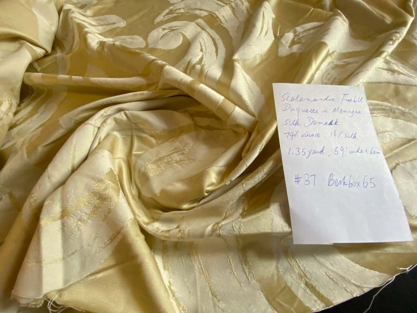 37 Berkbox65 Scalamandre Fonthill Duquette in Meringue Light Banana Yellow 1.35yards x 59"Wide MSRP USD 284/y