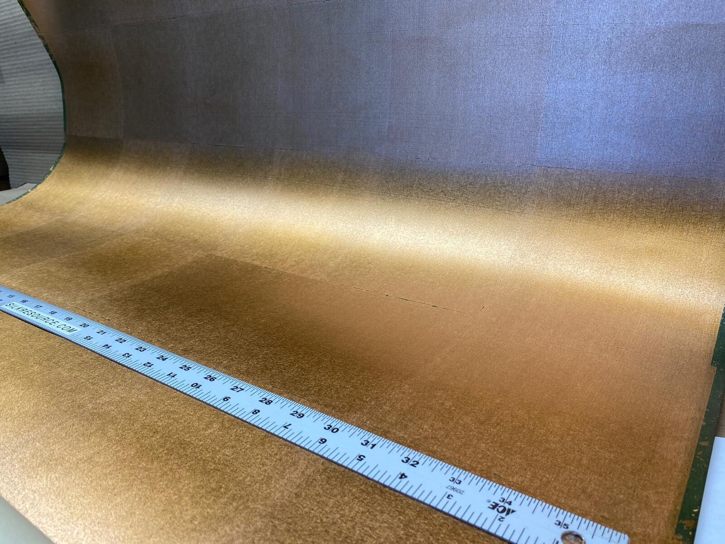 by yard Scalamandre Tea Leaf Copper Handmade Wallpaper Gold Leaf On Rice Paper MSRP USD 464/yard