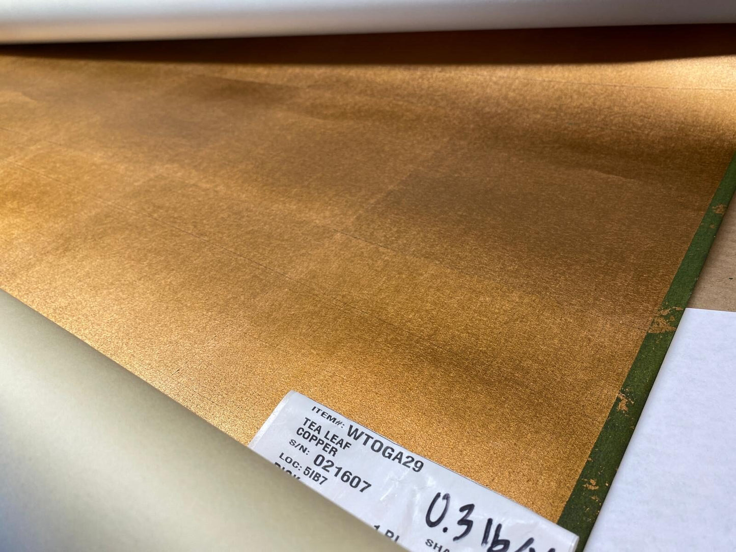 by yard Scalamandre Tea Leaf Copper Handmade Wallpaper Gold Leaf On Rice Paper MSRP USD 464/yard