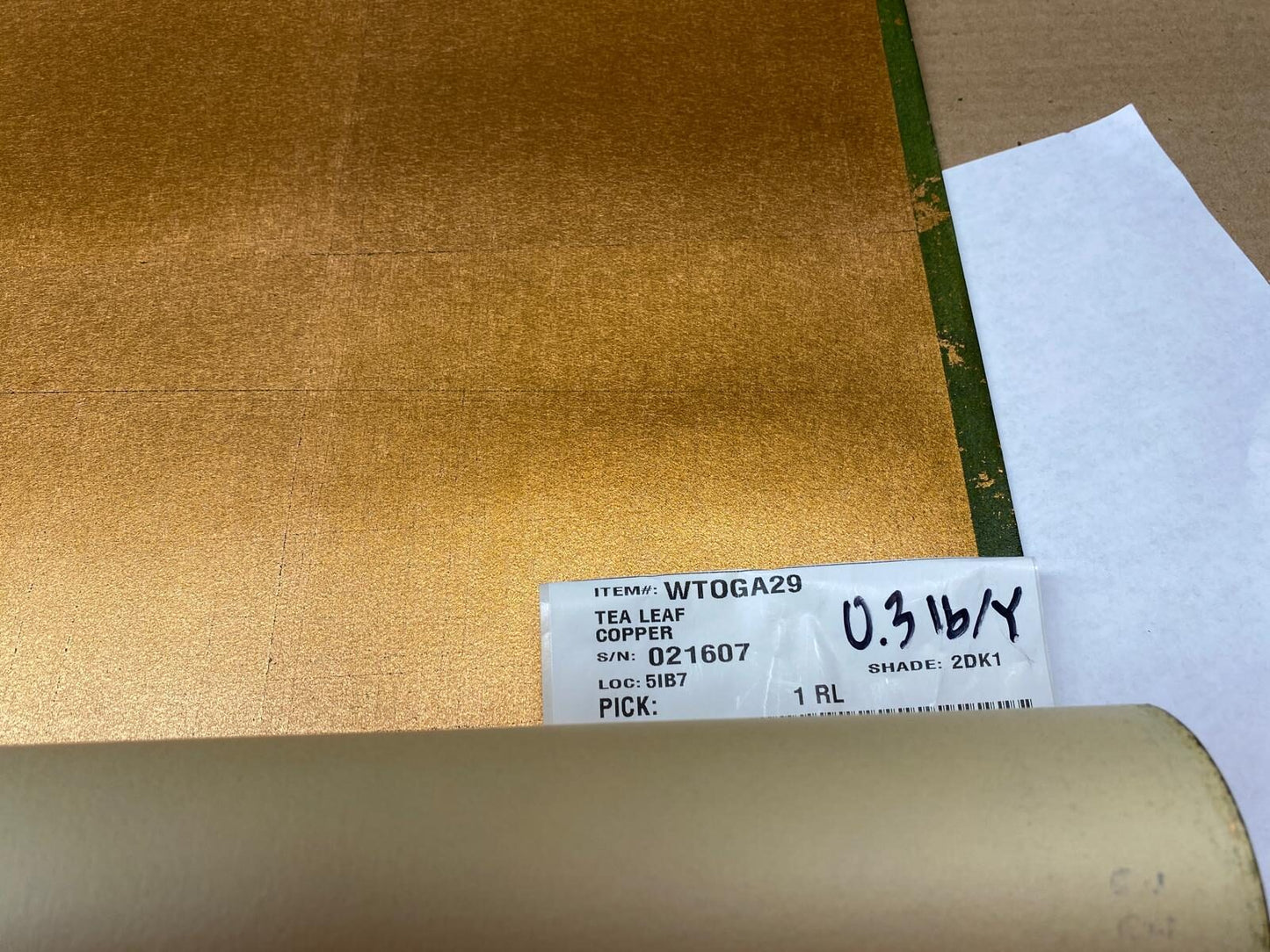 by yard Scalamandre Tea Leaf Copper Handmade Wallpaper Gold Leaf On Rice Paper MSRP USD 464/yard