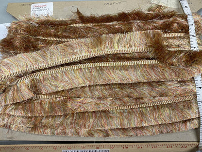 Scalamandre Effile Coupe  Cut Moss Fringe Silk Coral Red Yellow Pale Blue Trim MSRP USD 200+/y