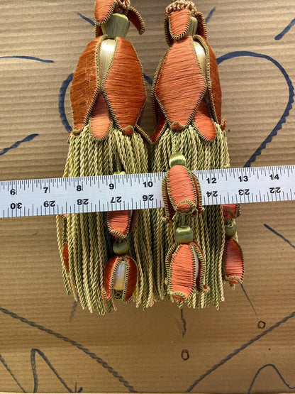 Scalamandre Tulip Tieback Pink Green Cream Tassel Rayon Cotton Wood MSRP USD 1,996