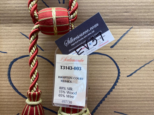 Scalamandre Hampton Court Tieback Red Green Cream Tassel MSRP USD 1058
