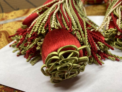 Scalamandre Hampton Court Tieback Red Green Cream Tassel MSRP USD 1058