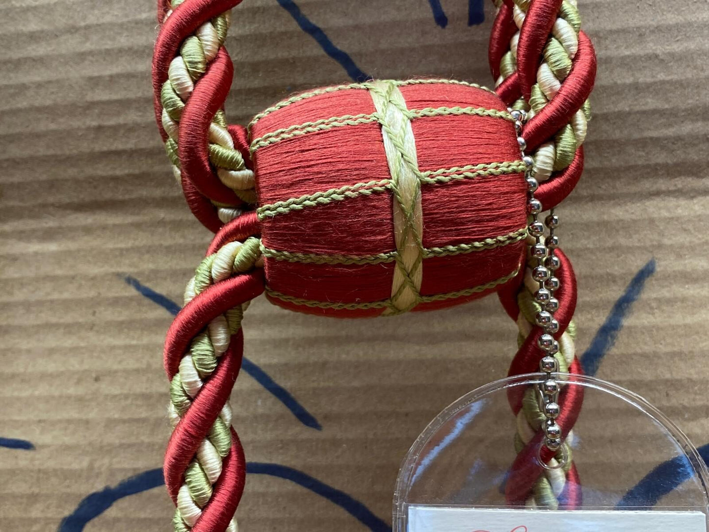 Scalamandre Hampton Court Tieback Red Green Cream Tassel MSRP USD 1058