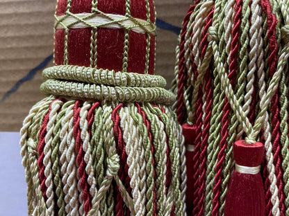 Scalamandre Hampton Court Tieback Red Green Cream Tassel MSRP USD 1058