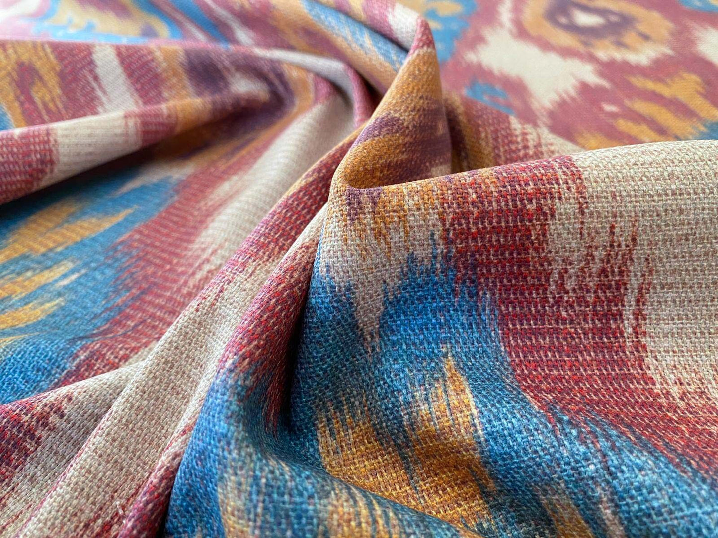 Scalamandre Bhutan Ikat Suzani Red/blue/multi Heavy Cotton MSRP USD 280/Y