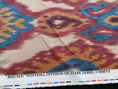 Scalamandre Bhutan Ikat Suzani Red/blue/multi Heavy Cotton MSRP USD 280/Y