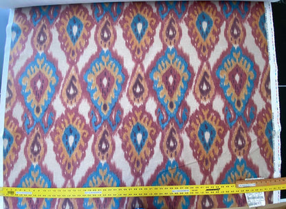 Scalamandre Bhutan Ikat Suzani Red/blue/multi Heavy Cotton MSRP USD 280/Y