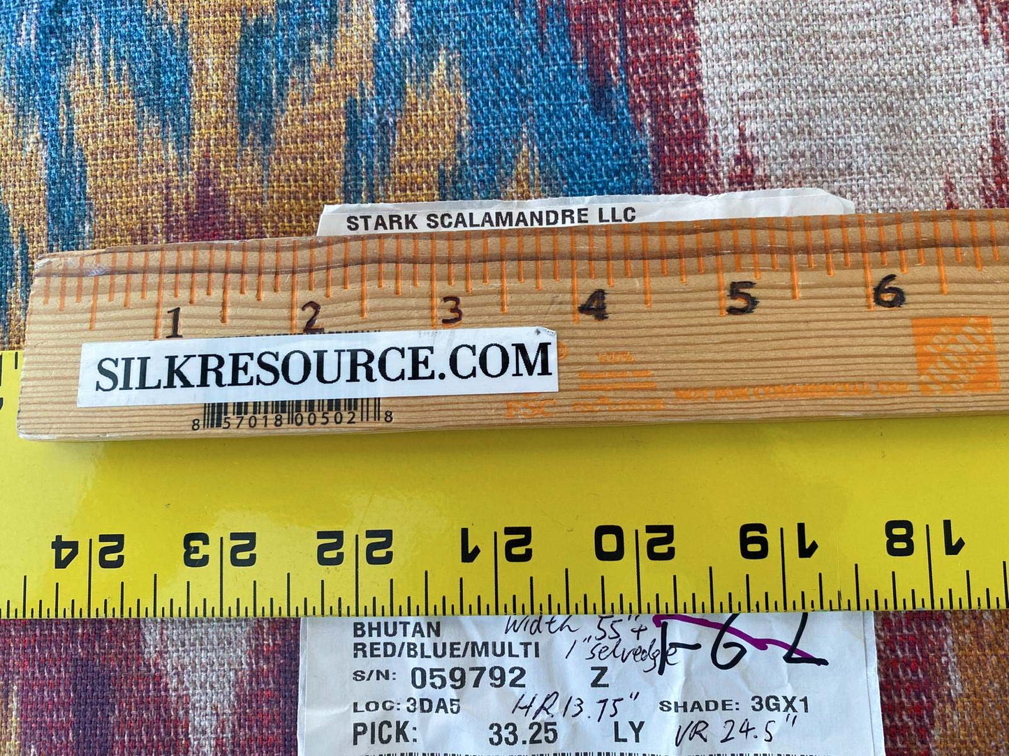 Scalamandre Bhutan Ikat Suzani Red/blue/multi Heavy Cotton MSRP USD 280/Y