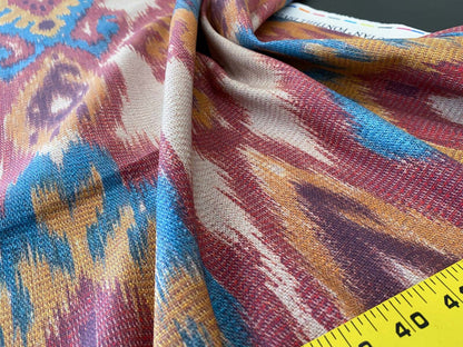 Scalamandre Bhutan Ikat Suzani Red/blue/multi Heavy Cotton MSRP USD 280/Y