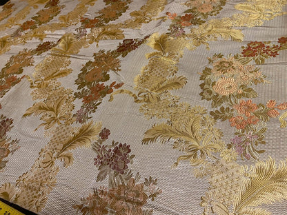 1 Berkbox52 1.2 yard Scalamandre La Verne Peach Silk Lampas Cotton Floral MSRP USD600