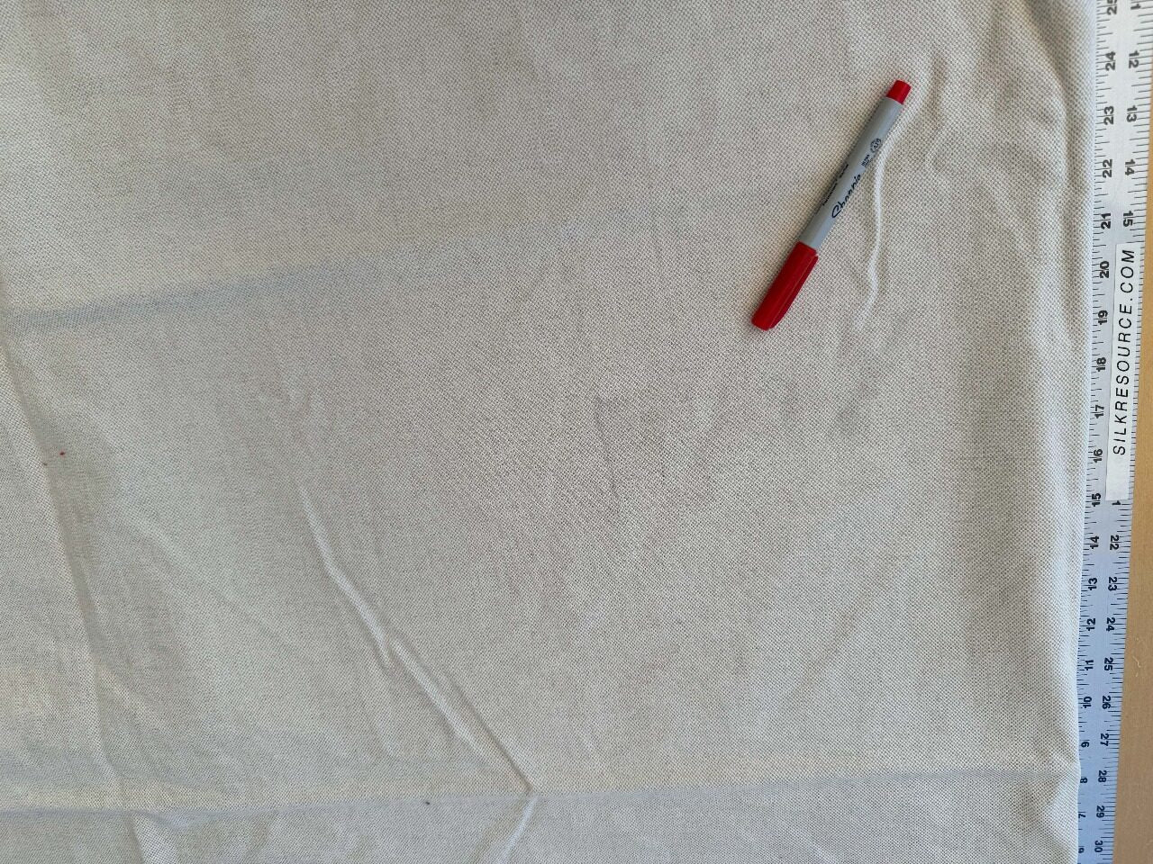 1 EV38 Scalamandre  Caliedo Cream White Cotton Linen Solid 2.4yd Stain