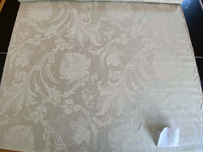 1.58y Brunschwig &amp; Fils Upton Damask Linen Print Oyster White MSRP USD 254/Y