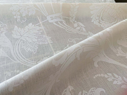 1.58y Brunschwig &amp; Fils Upton Damask Linen Print Oyster White MSRP USD 254/Y