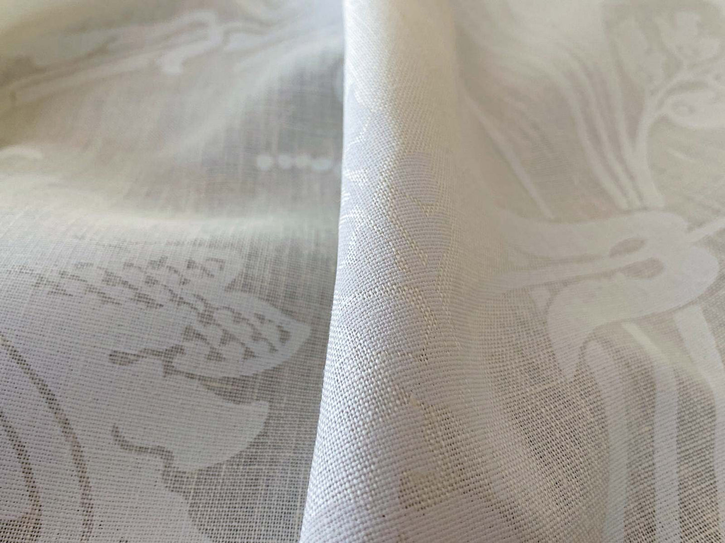 1.58y Brunschwig &amp; Fils Upton Damask Linen Print Oyster White MSRP USD 254/Y