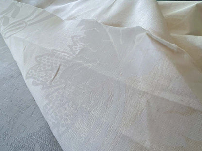 by yard Brunschwig &amp; Fils Upton Damask Linen Print Oyster White on White Heavy