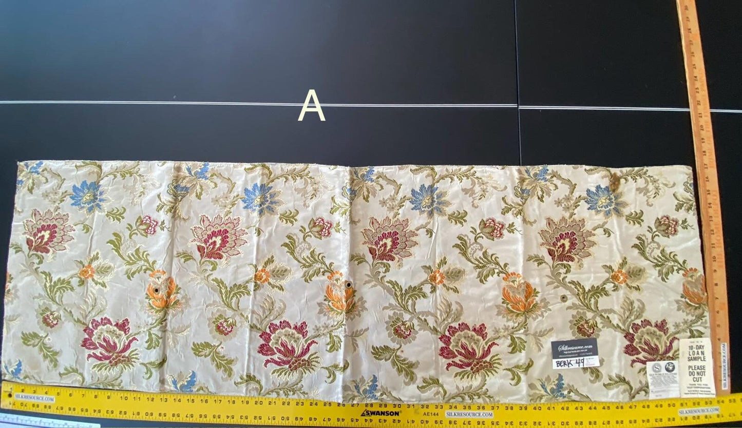 27a Berkbox49 Scalamandre Square Allegra Lampas Beige Floral MSRP USD 796/yard
