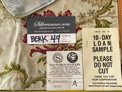 27a Berkbox49 Scalamandre Square Allegra Lampas Beige Floral MSRP USD 796/yard