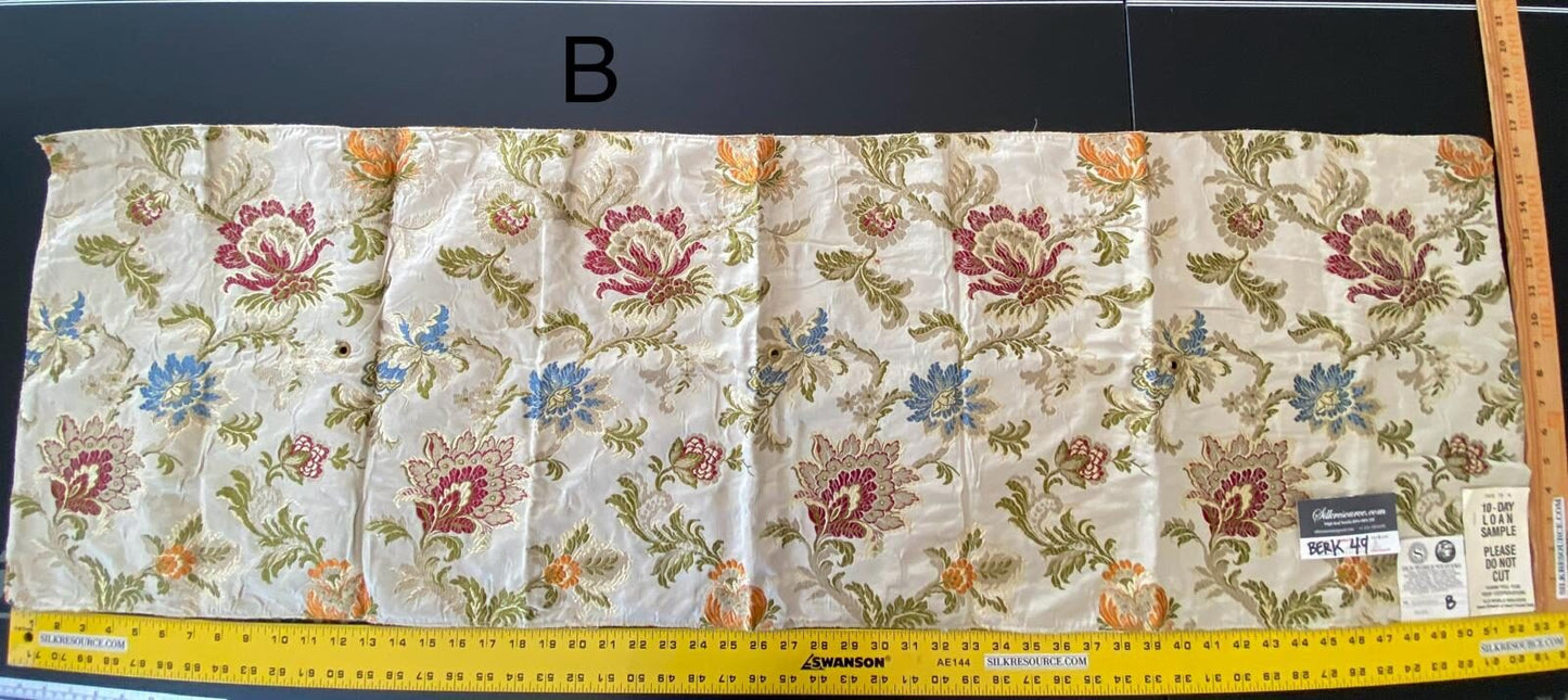 27b Berkbox49 Scalamandre Square Allegra Lampas Beige Floral MSRP USD 796/yard
