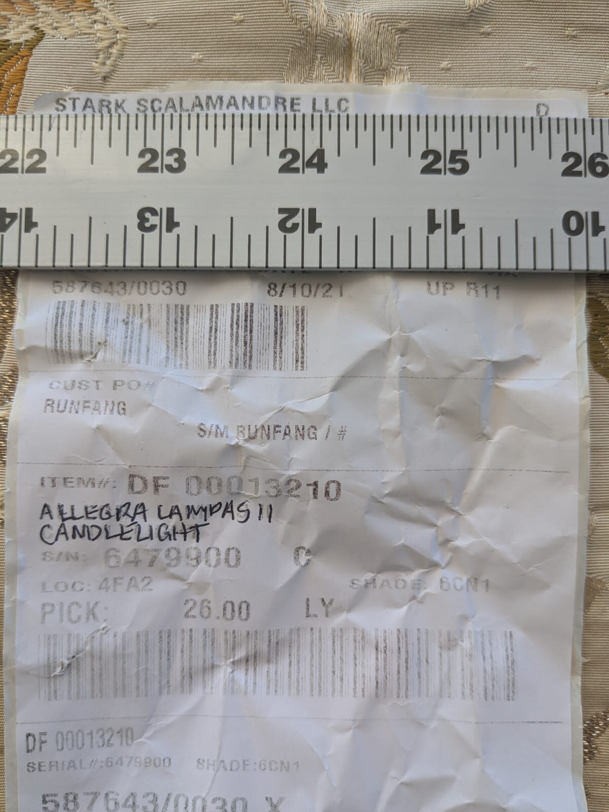 By Yd Scalamandre Old World Weavers Allegra Lampas II Candlelight Silk Oww Heavy MSRP USD 796/Y!