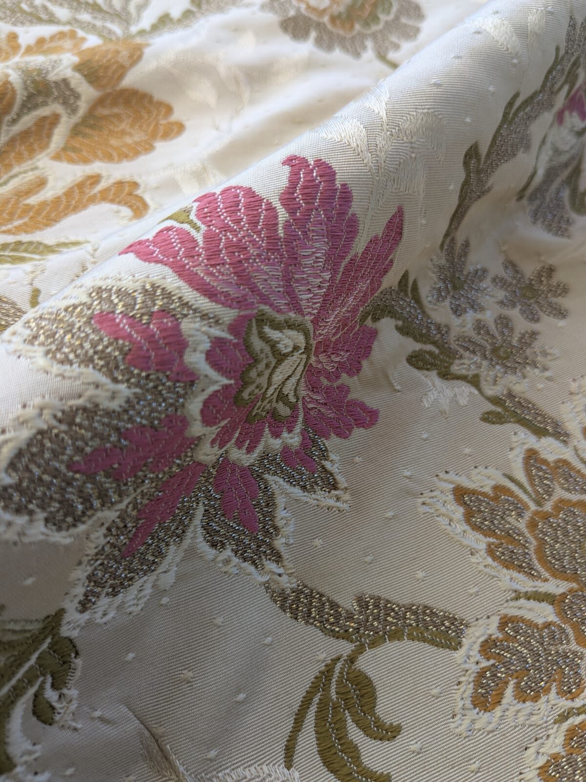 By Yd Scalamandre Old World Weavers Allegra Lampas II Candlelight Silk Oww Heavy MSRP USD 796/Y!