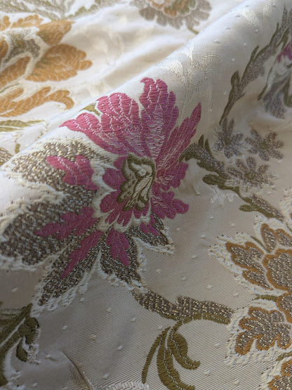 By Yd Scalamandre Old World Weavers Allegra Lampas II Candlelight Silk Oww Heavy MSRP USD 796/Y!