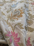 Scalamandre Old World Weavers Allegra Lampas II Candlelight Cream White Brown Blue Pink  Silk  Heavy- By The Yard- MSRP USD 796/Y!