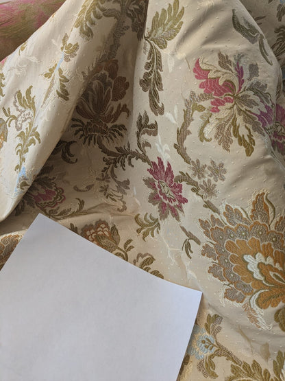 By Yd Scalamandre Old World Weavers Allegra Lampas II Candlelight Silk Oww Heavy MSRP USD 796/Y!