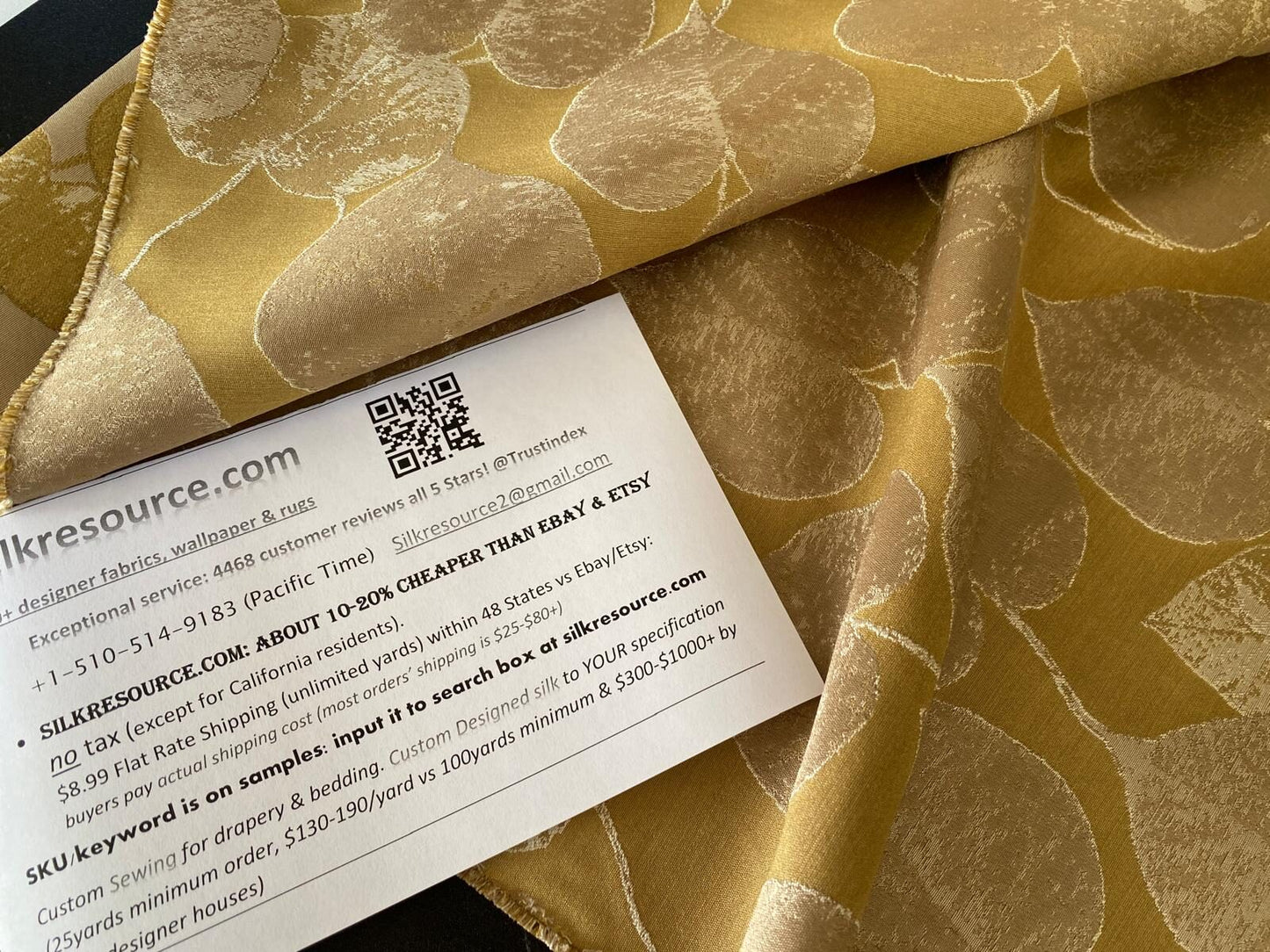 Lee Jofa Mulberry Home Lime Leaves Gold Silk Brocade MSRP USD 290/Y