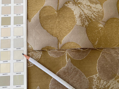 Lee Jofa Mulberry Home Lime Leaves Gold Silk Brocade MSRP USD 290/Y